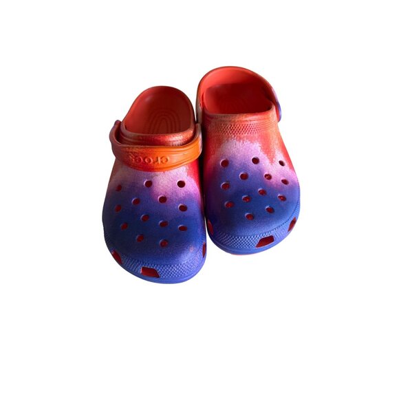Tie-Dye Crocs Classic Clog Sandals M8/W10 Multicolor Comfortable Slip-On Shoes - Picture 1 of 4